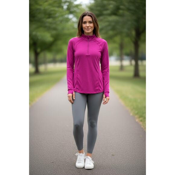 Athleta Pacifica Long Sleeve Top – Large – Fuchsia - Picture 1 of 2